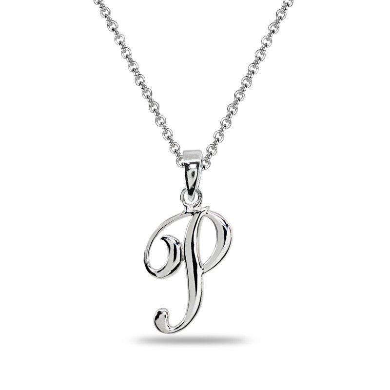 Personalized Sterling Silver Letter Necklace - Custom Initial Pendant