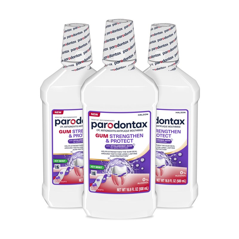 Gum Strengthen and Protect Icy Mint Mouthwash - 16.9 Fl Oz, Pack of 3