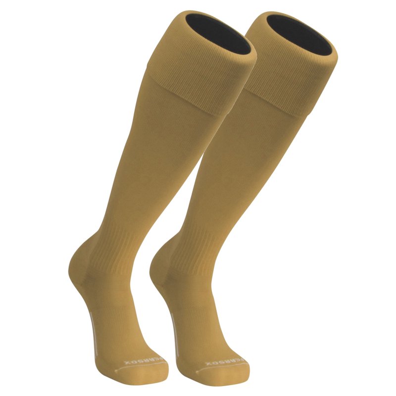 Knee High Soccer Socks with Arch Support - Euro Solid, Pear Sox, Vegas Gold, M