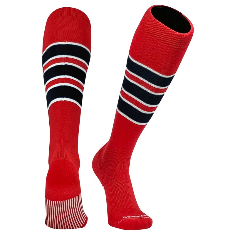 Striped Sports Socks for Baseball Softball Football - Knee-High, Moisture-Wicking