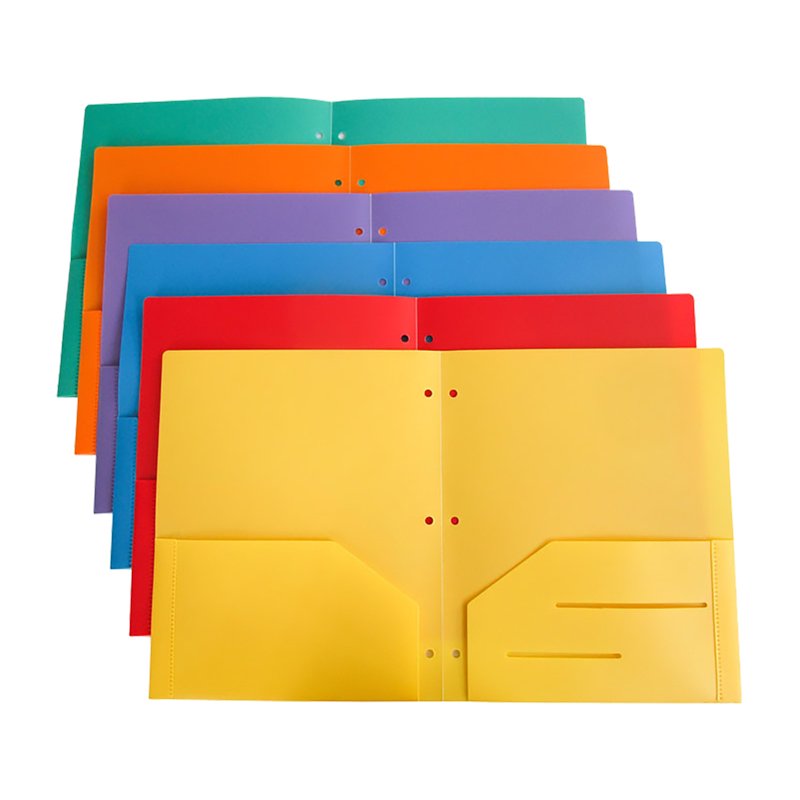 2-Pocket Recycled Plastic Folder for 3-Ring Binders, Holds 11x8.5 Inches Paper