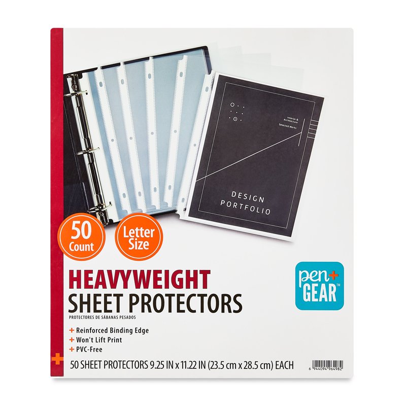 Heavyweight Sheet Protectors for Letter Size Documents - 50 or 100 Pack