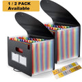 PHANCIR 24-Pocket Accordion File Organizer - Freestanding Paper Folder with Labels, 2 Pack (Variation: 2)
