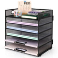 6-Tier Mesh Desk Organizer with Handles for Office & Home Storage