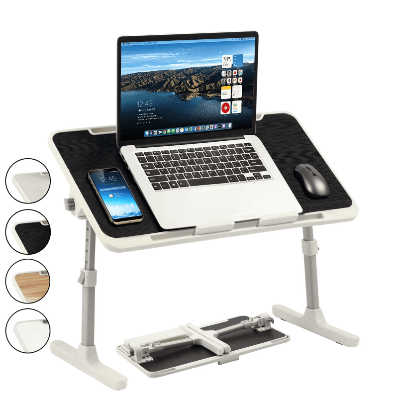 Height & Angle Adjustable Laptop Desk Bed Tray Folding Bedside Table