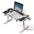 Adjustable Lap Desk with USB Fan & LED Light, Book Stand for Bed & Home Office