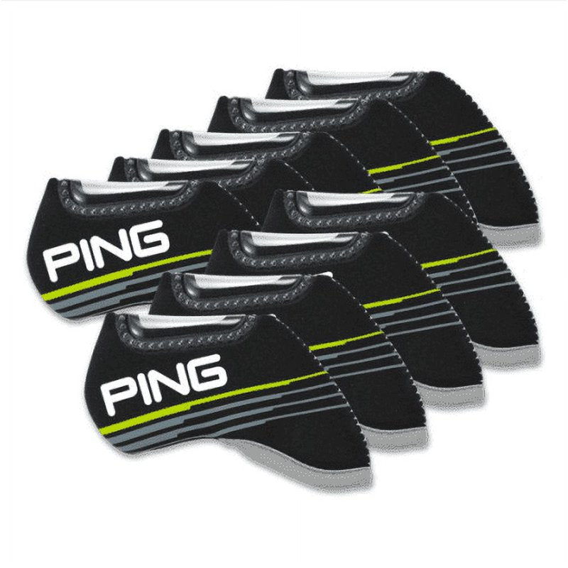Golf Iron Head Cover Set 9pcs Neoprene with Durable Cushioning - Black, Green, Navy