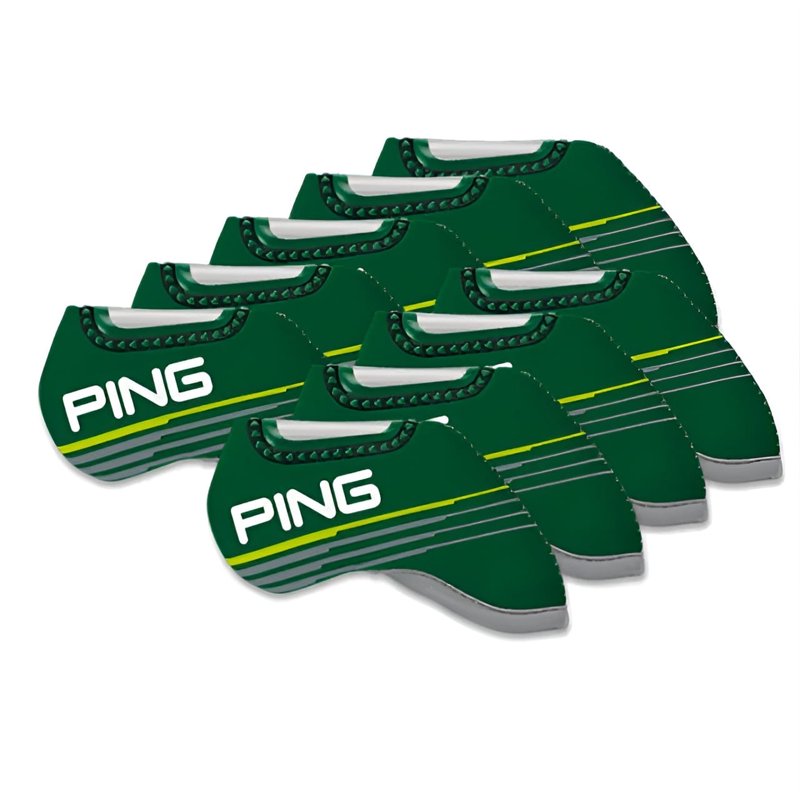 Golf Iron Head Cover Set 9pcs Neoprene with Durable Cushioning - Black, Green, Navy