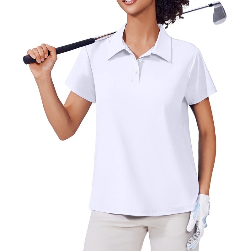 Women's Short Sleeve Golf Polo Shirt - Lightweight Quick Dry Athletic Top