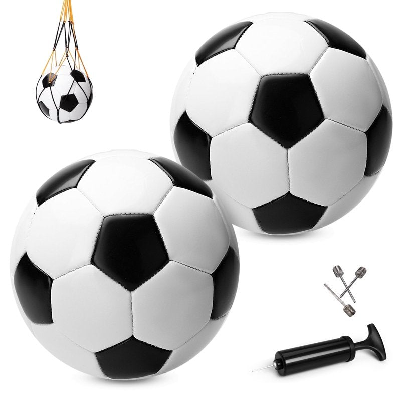 PlayZap Soccer Ball Size 3 4 5 with Pump - Single or 2 Pack, Official Size & Weight, Indoor Outdoor