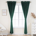 Velvet Curtains Set with 2 Panels - Light-Blocking Thermal Insulated Drapes