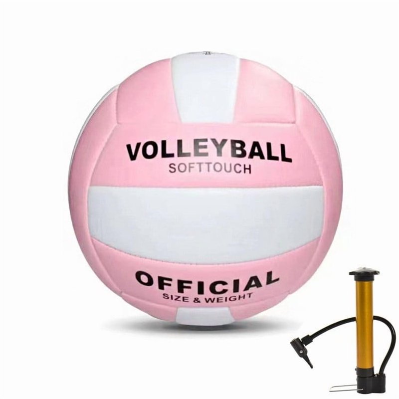 Soft Volleyball Size 5 for Indoor Outdoor Beach Pool Gym Training - Includes Pump