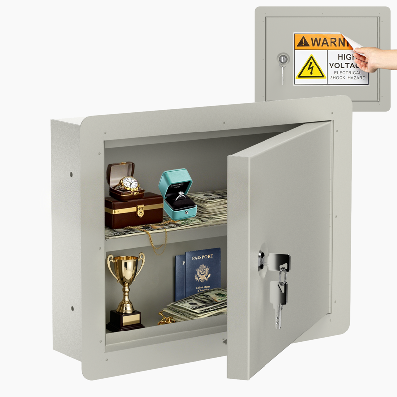 In Wall Money Safe with Key Lock - Heavy Duty Steel Discreet Security Box