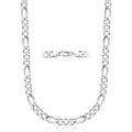 Sterling Silver Figaro Chain Necklace 3.0mm-10.5mm Made in Italy Hypoallergenic