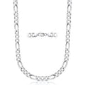 Sterling Silver Figaro Chain Necklace for Men & Women - Made in Italy