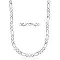 Sterling Silver Figaro Chain Necklace 3-10.5MM Made in Italy Men Women Jewelry