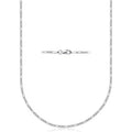 Sterling Silver Figaro Chain Necklace 3.0MM Made in Italy - Hypoallergenic