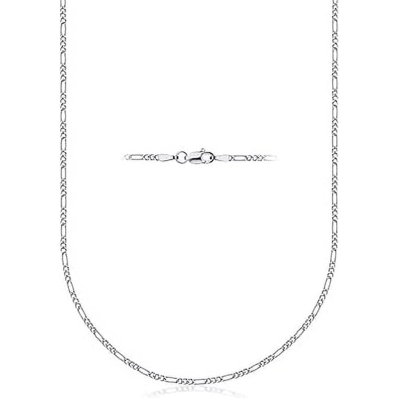 Sterling Silver Figaro Chain Necklace 3.0MM Made in Italy - Hypoallergenic