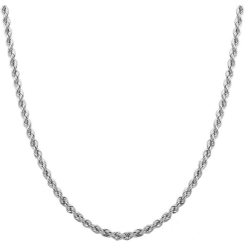Sterling Silver Rope Chain Necklace 2.8mm Made in Italy — Multiple Lengths