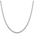 Sterling Silver Diamond Cut Rope Chain Necklace 24 Inch Italy Made - Unisex