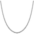 Sterling Silver Rope Chain Necklace 5mm Diamond Cut Made in Italy