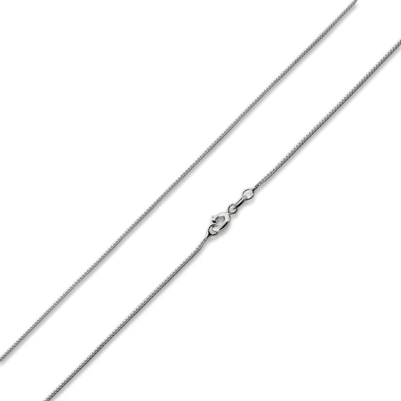 Unisex Sterling Silver Box Chain Necklace 24 Inch - Polished Finish