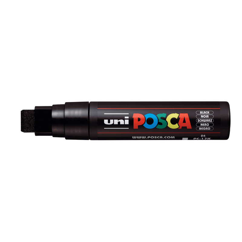 POSCA PC-17K Extra Broad Rectangular Chisel Paint Marker - Black (Variation: Black)