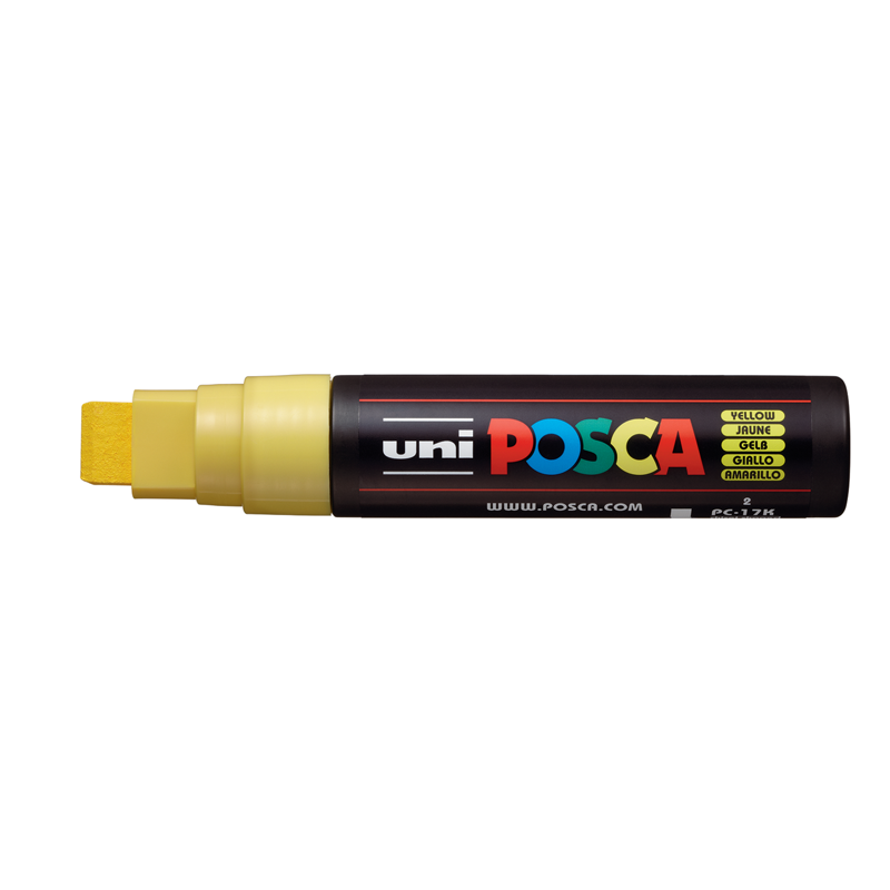 POSCA PC-17K Extra Broad Rectangular Chisel Paint Marker - Yellow