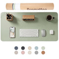 Large Waterproof PU Leather Mouse and Desk Pad Protector, Non-Slip Office & Gaming Surface, Matcha Green, 31.5 x 15.7 inches