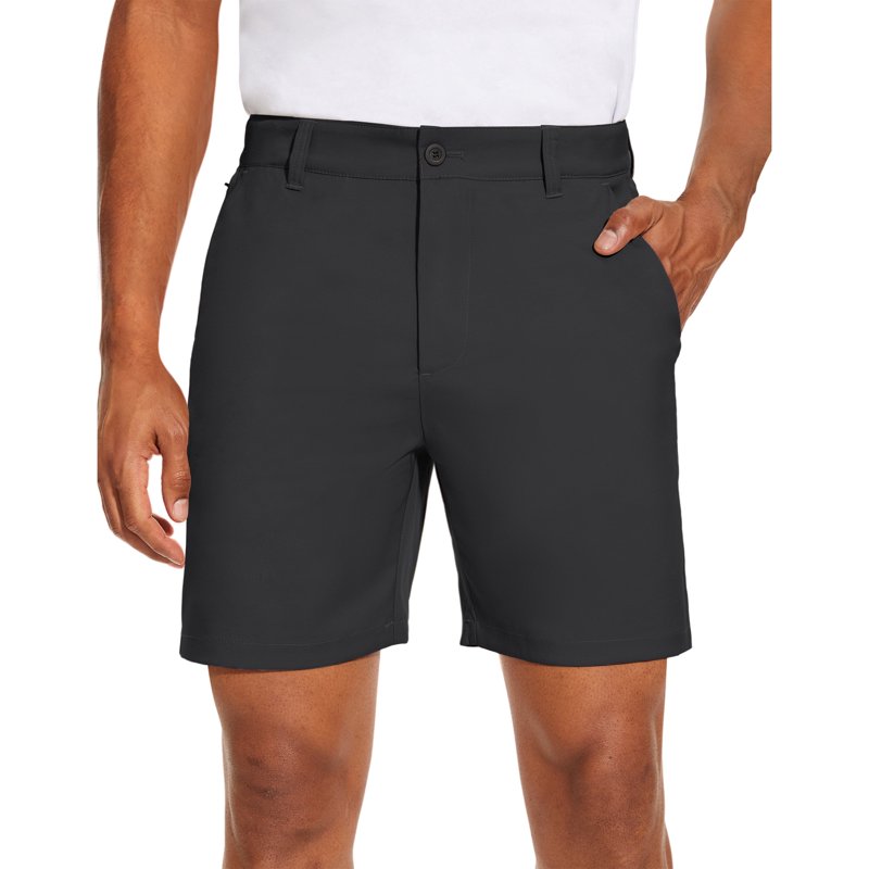 Puli Men’s Golf Chino Shorts 7" Flat Front Lightweight Quick-Dry Variation: Black, 30