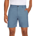Puli Men’s Golf Dress Shorts 7" Flat Front Lightweight Quick-Dry Hybrid Chino – Solid Blue Grey, 36