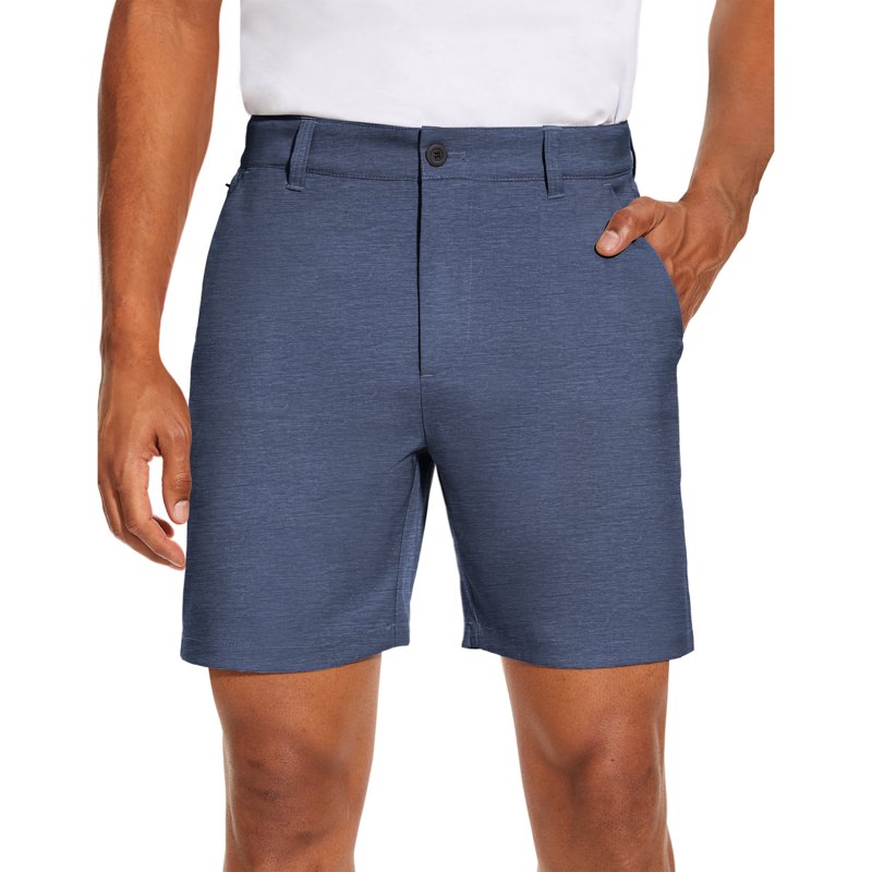 Puli Men’s Golf Dress Shorts 7" Flat Front Lightweight Quick-Dry Hybrid Chino Navy 36