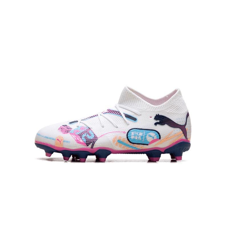 PUMA Future 7 FG/AG Cleats GS 5Y Match Volume Up Luminous Blue Poison Pink