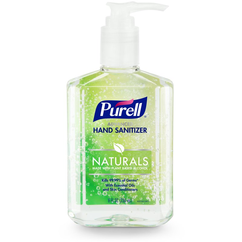 Purell Advanced Hand Sanitizer Naturals Gel with Plant-Based Alcohol, Citrus Scent – 8 oz Pump Bottle, Multiple Sizes & Packs