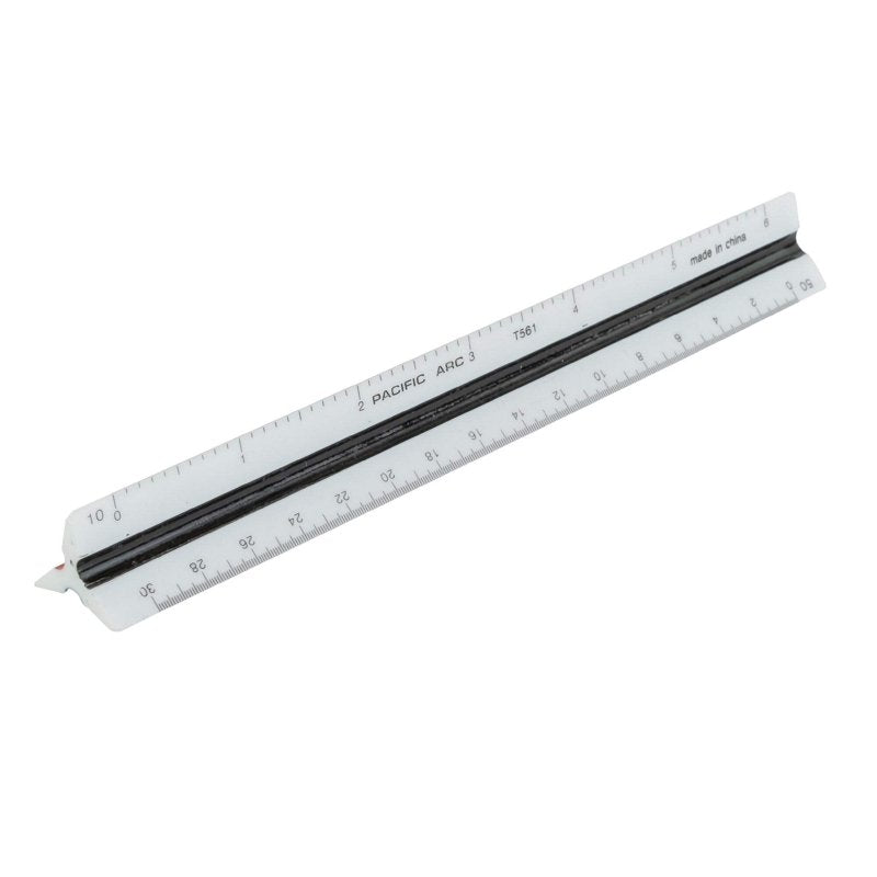 Architect Triangle Scale Ruler 12 Inch with Precision Divided Markings - Drafting & Engineering Tool