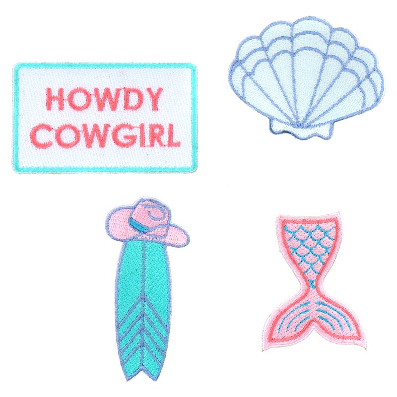 Coastal Cowgirl Patch Set - 4 Adhesive Patches for Jackets and Bags