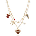 Go Team Double Charm Necklace Football Fan Jewelry