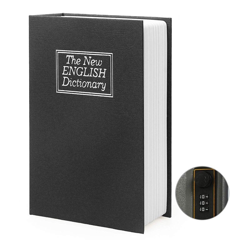 Book Safe with Combination Lock - Hidden Storage for Valuables 9.5x6.2x2.2 inches