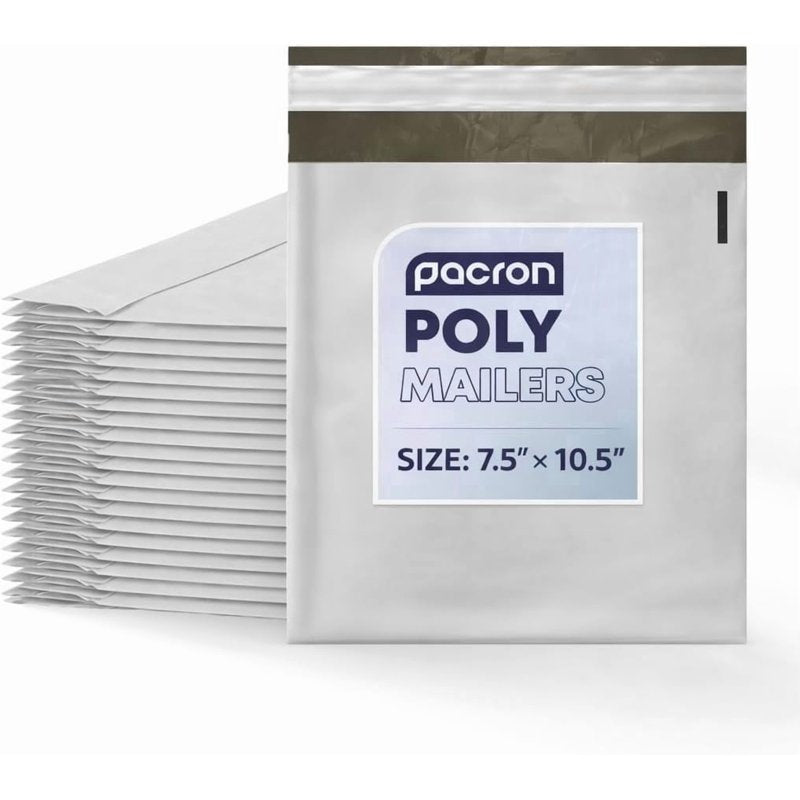 Waterproof Poly Mailers 7.5x10.5 Inch Self-Seal Shipping Bags for Clothing & Small Business