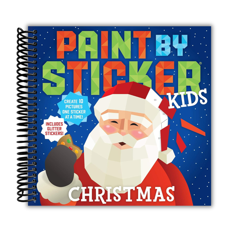Christmas Paint by Sticker Kids Kit - Create 10 Glitter Sticker Pictures