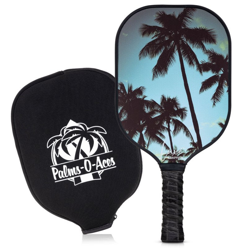 Palms-O-Aces Light Blue Lightweight Graphite Pickleball Paddle – Variation: Light Blue