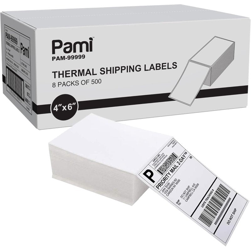 4 x 6 Waterproof Shipping Labels Bulk Pack with Strong Adhesive for Thermal Printers