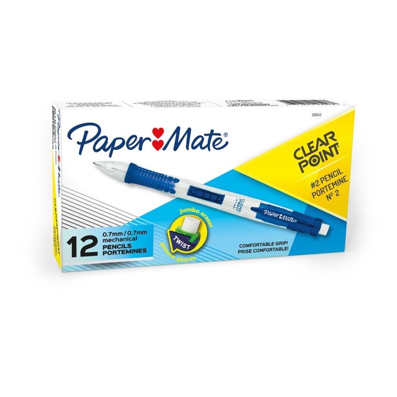 Mechanical Pencil HB #2 Lead 0.7mm Blue Barrels 12 Pack - Smooth Writing