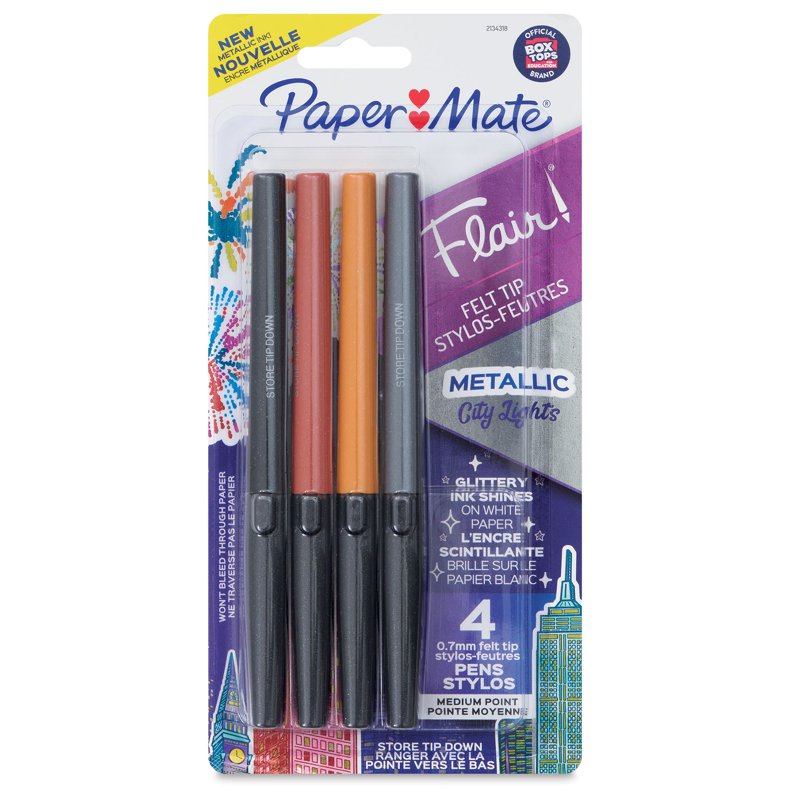 Metallic Pens Set of 4 - Glitter Ink for Artwork & Writing