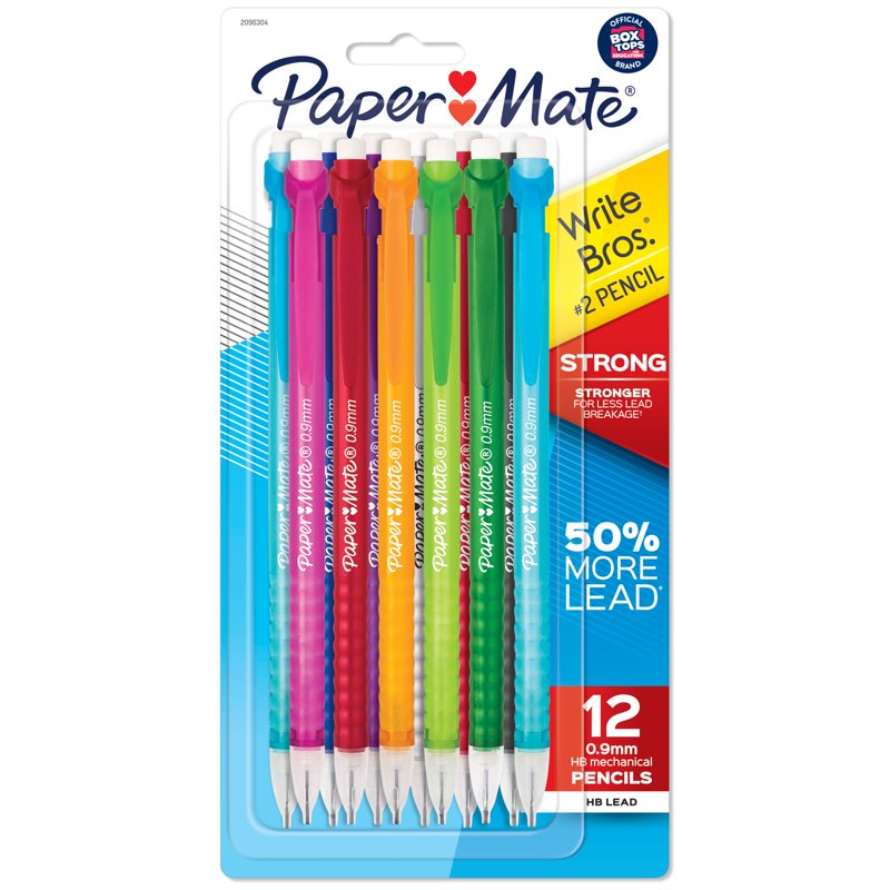Mechanical Pencils 12 Pack for Standardized Testing & School Use - #2 Lead, 0.9mm