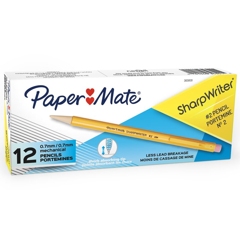 Mechanical Pencils 0.7mm HB #2 Yellow - Pack of 12