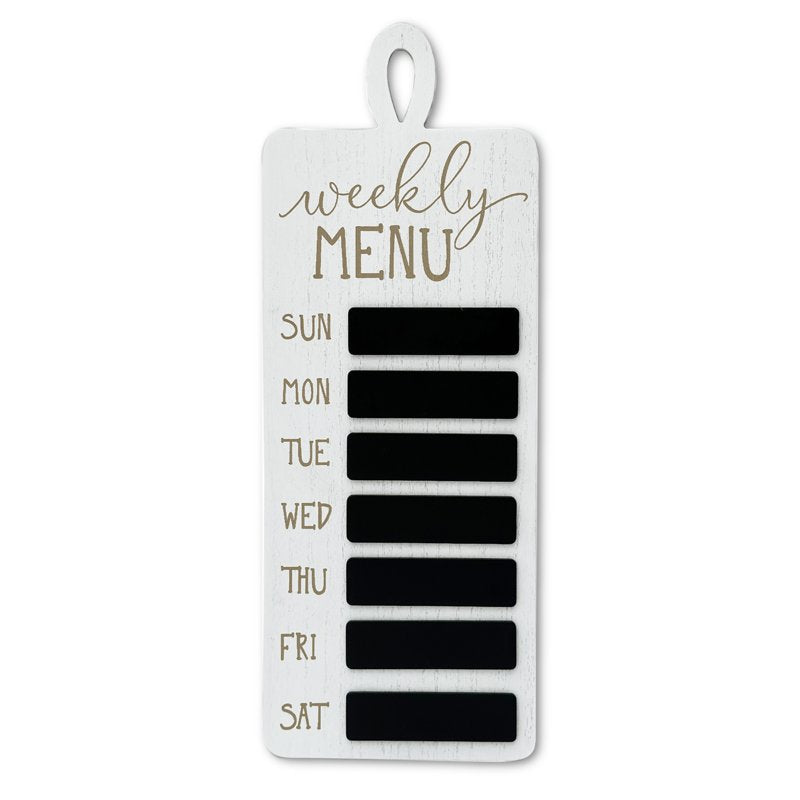 Farmhouse Wood Weekly Menu Planner Chalkboard Wall Decor for Kitchen & Dining