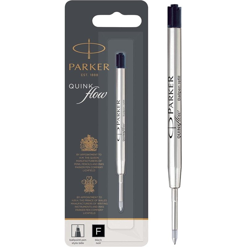 Parker Ballpoint Pen Refill - Dark, Reliable Quinkflow Ink, Multiple Colors & Tips