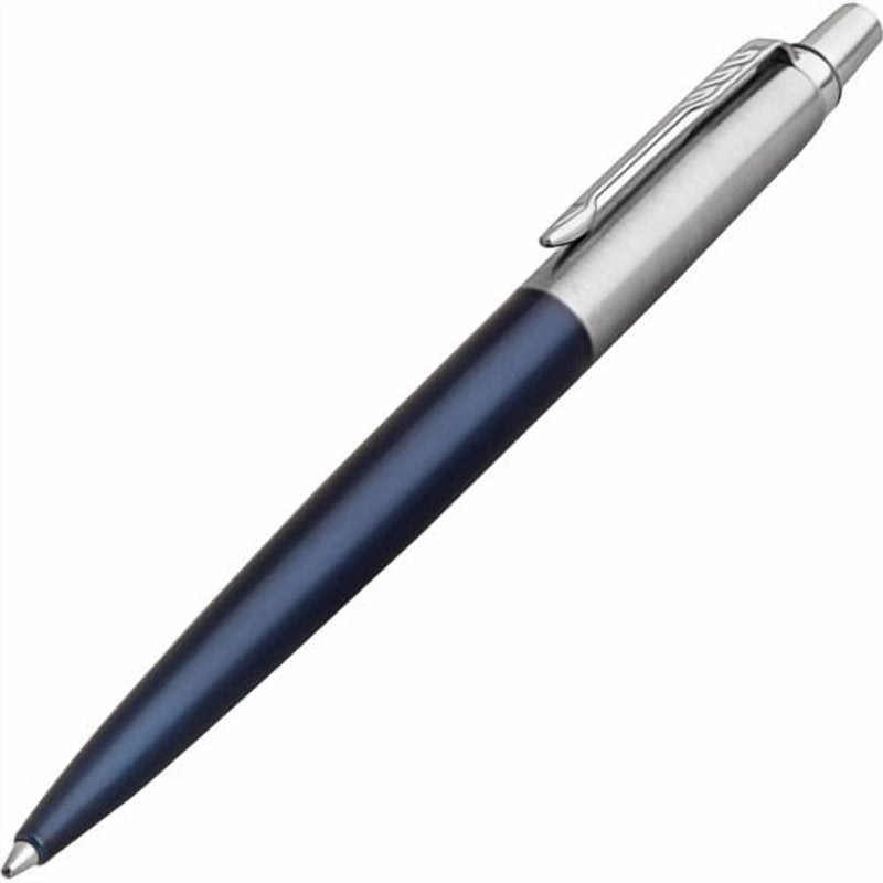 Refillable Blue Ballpoint Pen - Medium Point Stainless Steel Barrel
