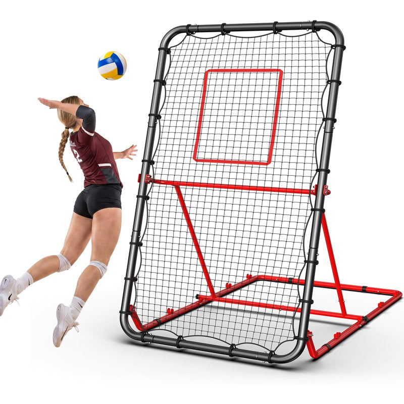 7x4 FT Volleyball Rebounder Net - Adjustable Training Equipment for Spiking, Passing & Serving